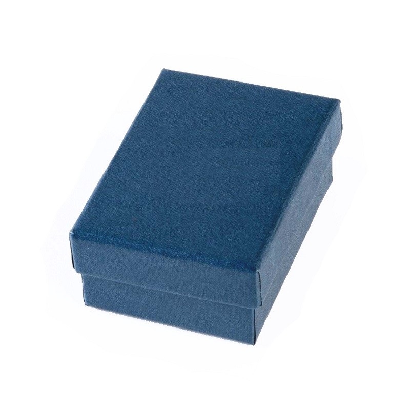 Caja HUESCA azul, pendientes/colgante 50x70x25 mm.
